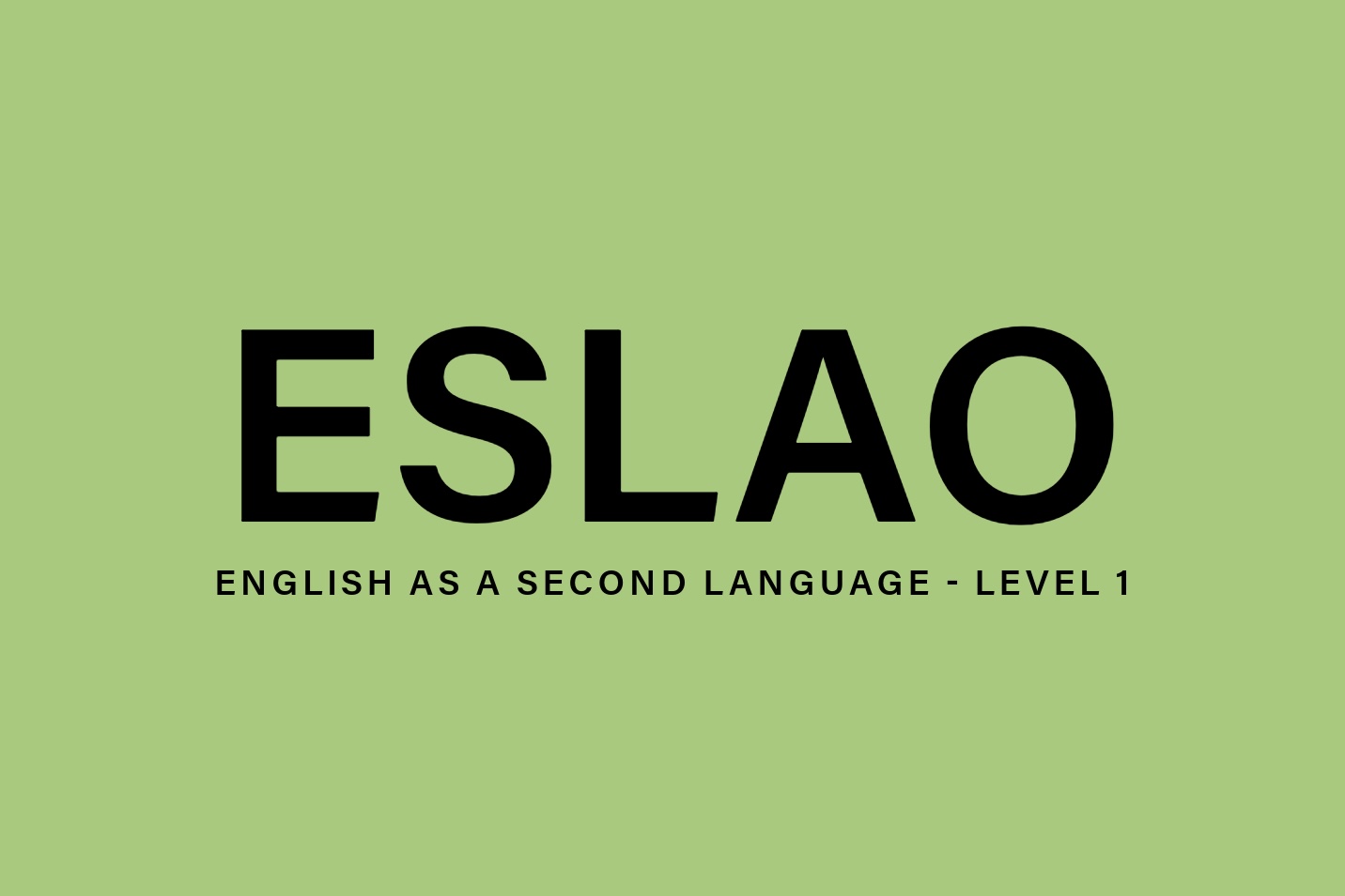 English as a Second Language Level 1